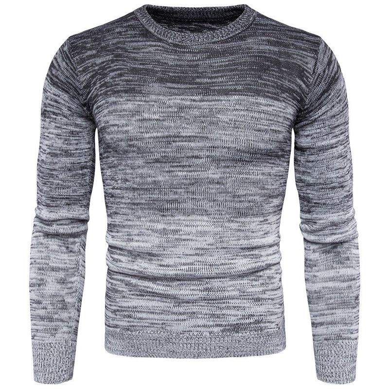 Pull d'automne à col rond, en maille de base, style coréen, manches longues, décontracté, pour homme et jeune._voghion.com