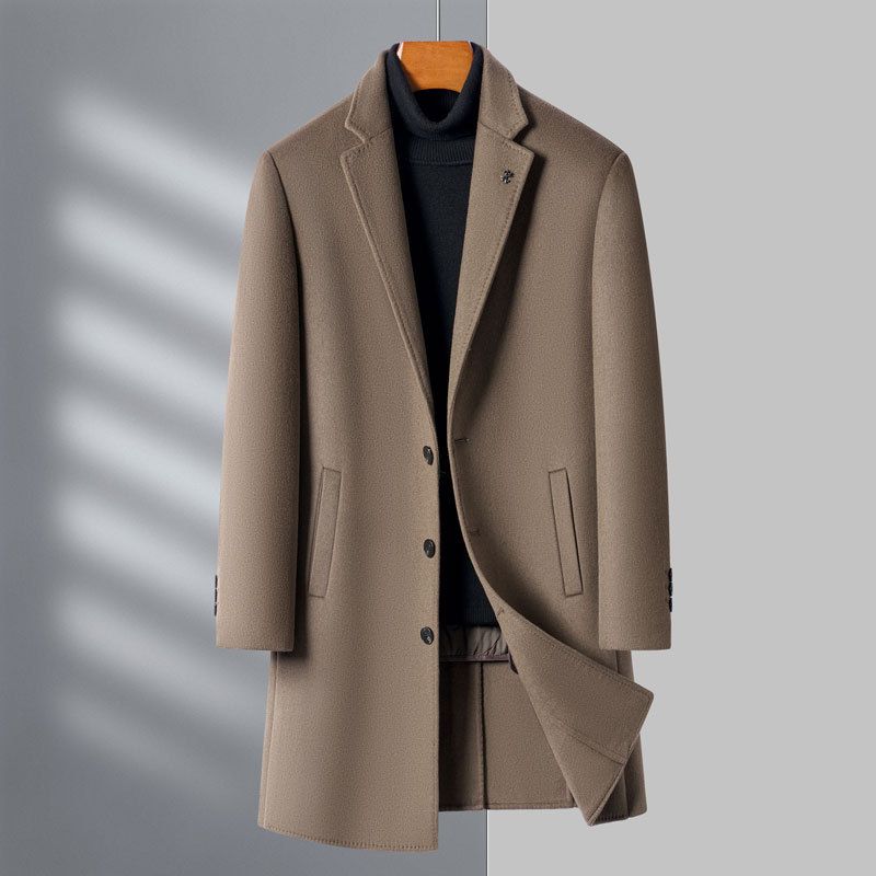 ​​Men’s Premium Wool-Blend Overcoat – Double-Faced Cashmere-Like Warmth For Winter – Business Casual Trench Coat For Gentlemen​​_voghion.com