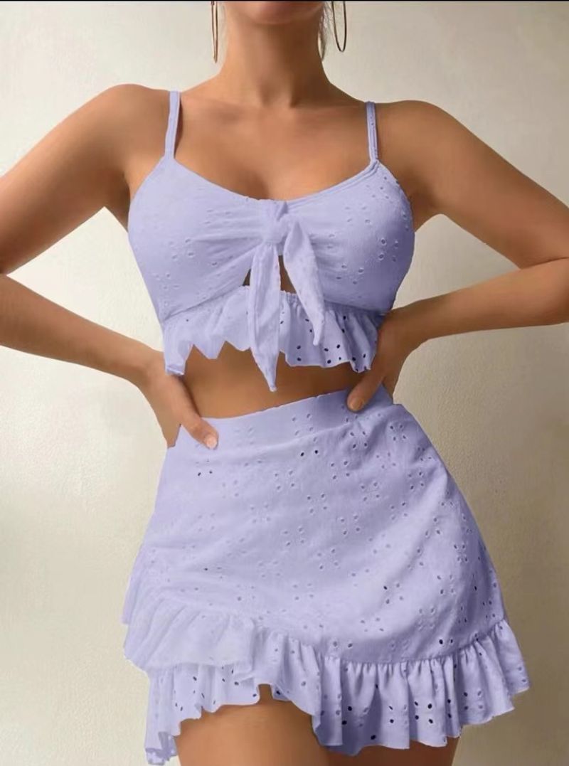 Women's Clothing Beach Skirt Bikini Three Piece Swimsuit Conservative Swimsuit Women_voghion.com