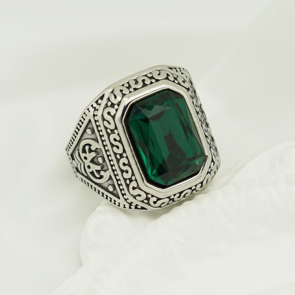 Mode personlighet retro Viking runring trend enkel färgad ädelsten herrring_voghion.com