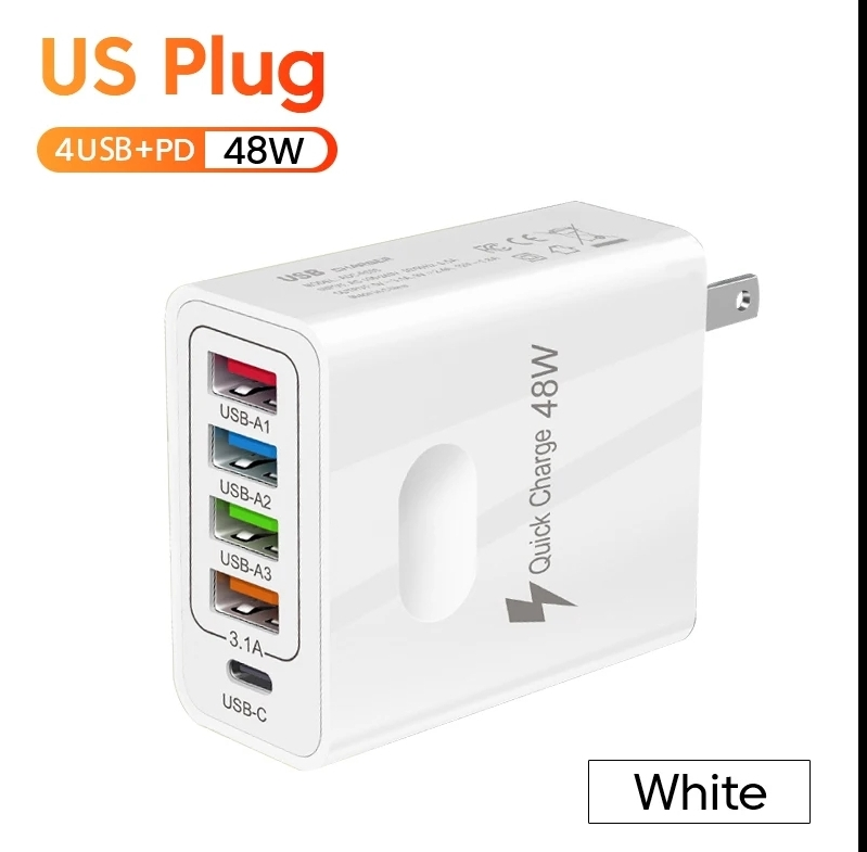Quick 48W Charge 3.0 QC 3.0 USB C Quick Charge PD Type C C Adapter for iPhone 14 iPad Samsung Xiaomi Phone_voghion.com
