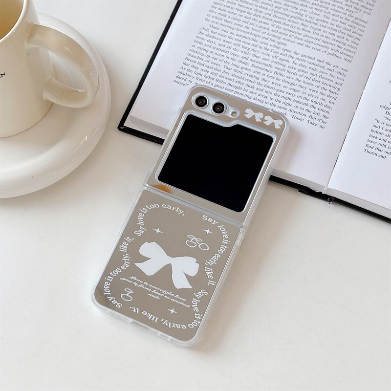 ins mirror Rose for Samsung zflip5 folding screen phone case GalaxyZFLIP3/4 protective case_voghion.com