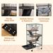 PawHut Large Metal Small Animal Cage With Hammock 4 Tiers & Removable Tray Gray Extra Space For Ferrets Chinchillas_voghion.com