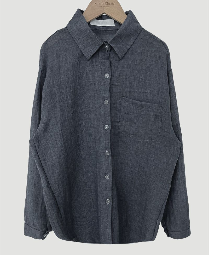 Chemise à col manteau légère à manches longues et protection solaire pour femme, couleur crème glacée, style coréen chic d'été 2024_voghion.com