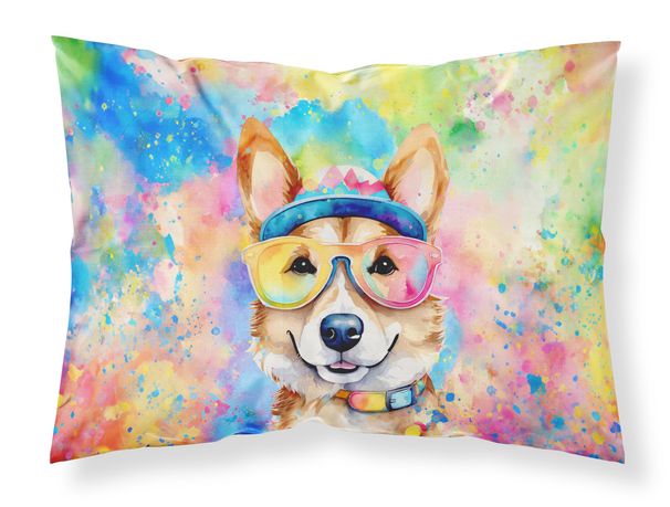 Corgi Hippie Dawg Standard Pillowcase Lightweight Super Soft Easy Care Decorative Artwork Pillowcase, Standard_voghion.com