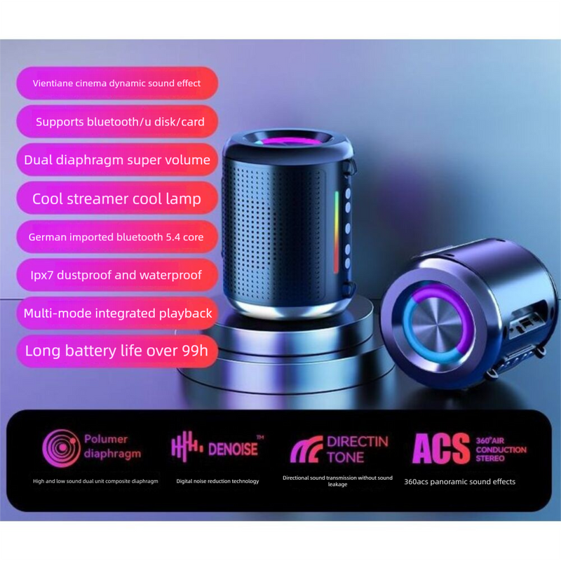 AI Smart Bluetooth Subwoofer High-Quality Sound Card Voice Control Speaker Wireless Ultra-Large Volume Outdoor Home Use_voghion.com