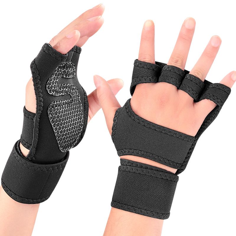 Sports Weightlifting Half-Finger Backless Protector Silicone Non-Slip Wear-Resistant Palm Guard Compression Protective_voghion.com