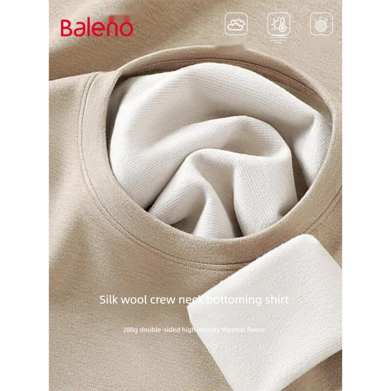 Baleno Langarm-T-Shirt für Herren, warmes Oberteil aus Schurwolle und Seidenvlies für Herbst und Winter, locker sitzende Innenbekleidung für Herren_voghion.com