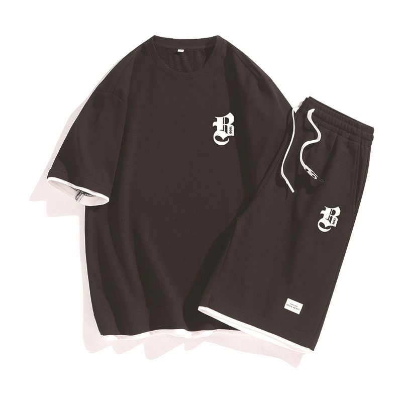 Men's Clothing Shorts, men's summer sports suits, men's casual men's fashion trends, a complete set of handsome short sleeved men's fashion brands_voghion.com