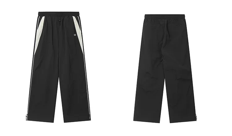 Spodnie HOUZHOU Baggy dla mężczyzn Spadochronowe spodnie dresowe Vintage Oversize Haruku Streetwear Czarne szerokie nogawki Spodnie męskie_voghion.com