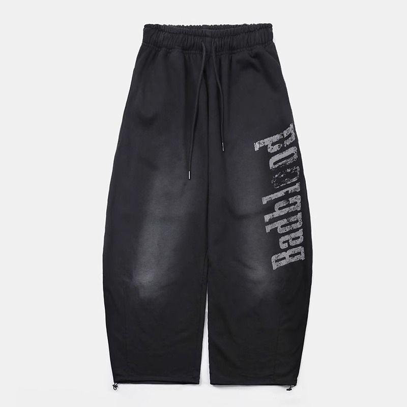 American Vintage Washed Joggers Women's Oversized Sweatpants High Waisted Streetwear_voghion.com