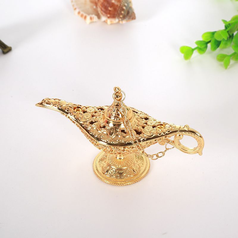 Factory wholesale spot new small Aladdin small Magic Lamp metal exquisite wishing lamp home hotel ornaments_voghion.com