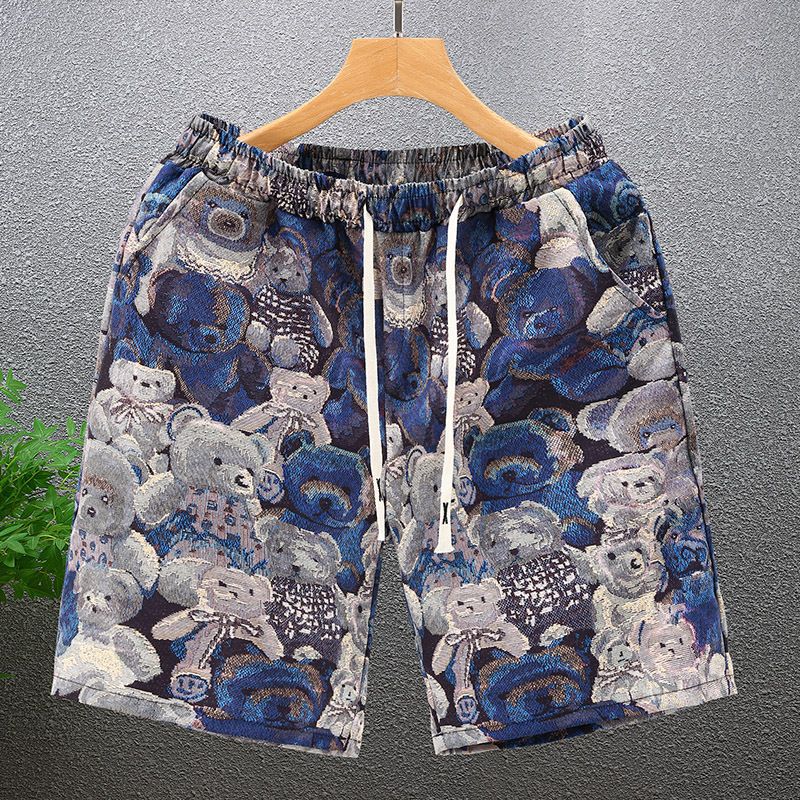 Zomer nieuwe strandkleding heren driedimensionale print casual beer shorts modemerk veelzijdige losse capri_voghion.com