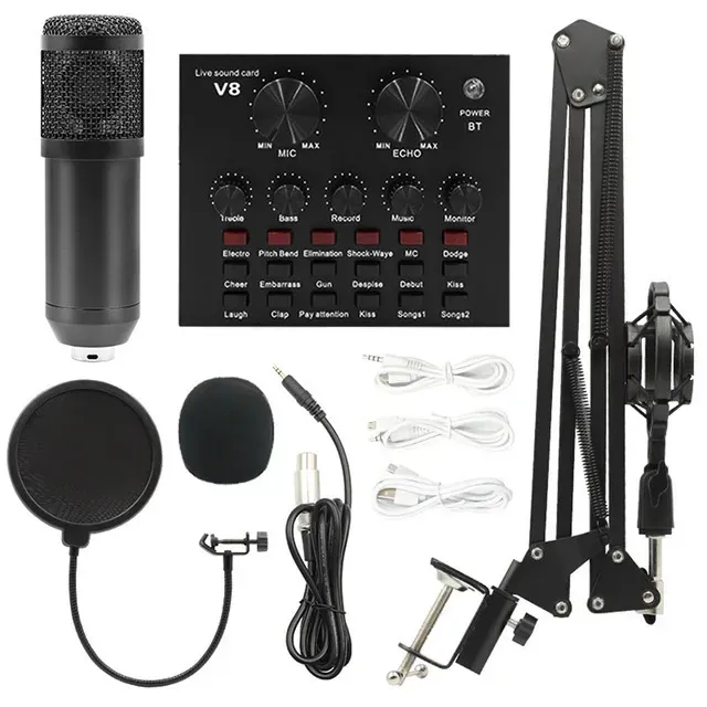 better Quality BM800 Professional Microphone Condenser Mic V8 V9 V10 Sound Card PC Computer Audio USB Recording Studio Game Live_voghion.com