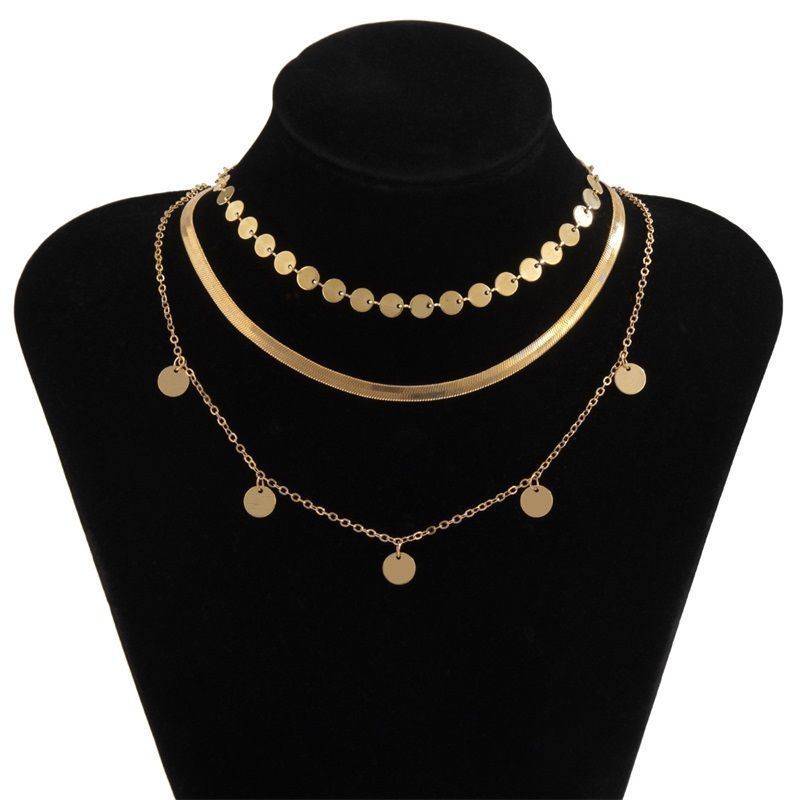Necklace Women's Set Multi-layer Necklace, Versatile Trend Geometric Thin Chain Collarbone Chain Women_voghion.com