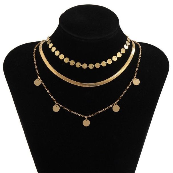 Necklace Women's Set Multi-layer Necklace, Versatile Trend Geometric Thin Chain Collarbone Chain Women_voghion.com