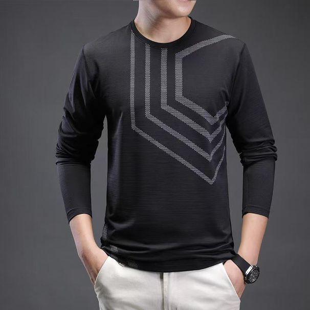 Long sleeved T-shirt for leisure, sports, fitness, high elasticity, quick drying top_voghion.com