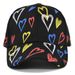 Graffiti heart-shaped printed personalized graffiti baseball cap, wide curved eave duckbill cap_voghion.com