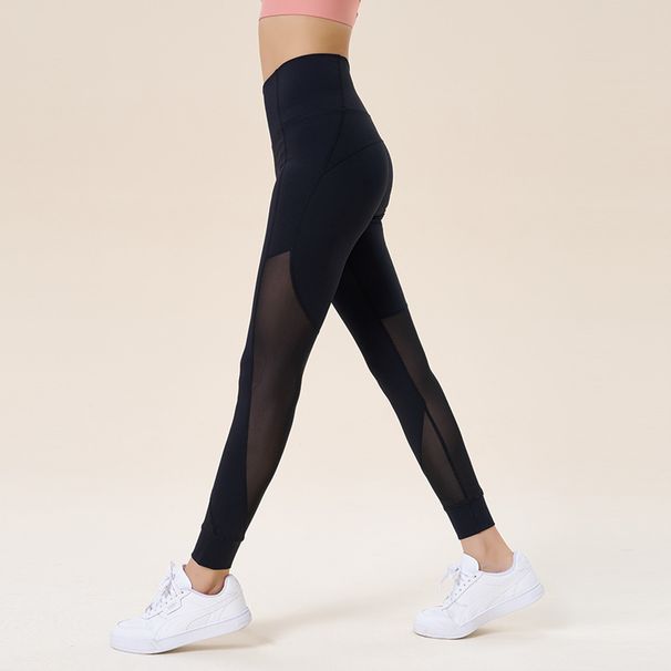 Frühling Sommer Neue Fitness Hohl Mesh Enge Schnelltrocknende Professionelle Sport Elastische Neun-Punkt-Yogahose Für Frauen_voghion.com
