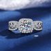 Anello da sposa di lusso da donna in argento sterling con moissanite da 1 carato, anello quadrato principessa, anello retrò in pizzo_voghion.com