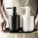 Handmade Ceramic Dispenser Bottles (340ml) – Matte White & Black Refillable Containers For Soap, Lotion & Shampoo – Elegant Bathroom, Spa & Home Decor_voghion.com