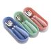Cartoon 304 Stainless Steel Children's Box Three-piece Set Tableware Mother And Baby Gift Spoon Fork Round Handle_voghion.com