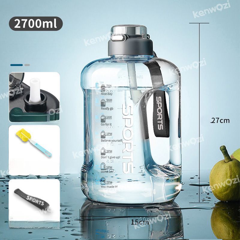 Bouteille d'eau grande capacité, seau d'une tonne, pour le sport, le fitness, portable, en plastique, pour l'extérieur, pour hommes et femmes_voghion.com