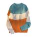 Color Block voor mannen, losse dunne stijl, persoonlijkheid heren basisshirt, gebreide trui in lente en herfst, trendy wol_voghion.com