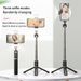 Supporto per telefono pieghevole con treppiede per selfie Bluetooth wireless con luce di riempimento, telecomando per riprese con smartphone iOS Android_voghion.com