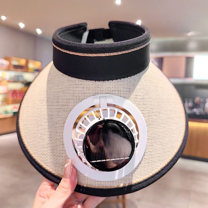 Solar-Powered Cooling Visor - Sweet Dopamine Color UV Sun Hat With USB Fan For Outdoor Activities_voghion.com