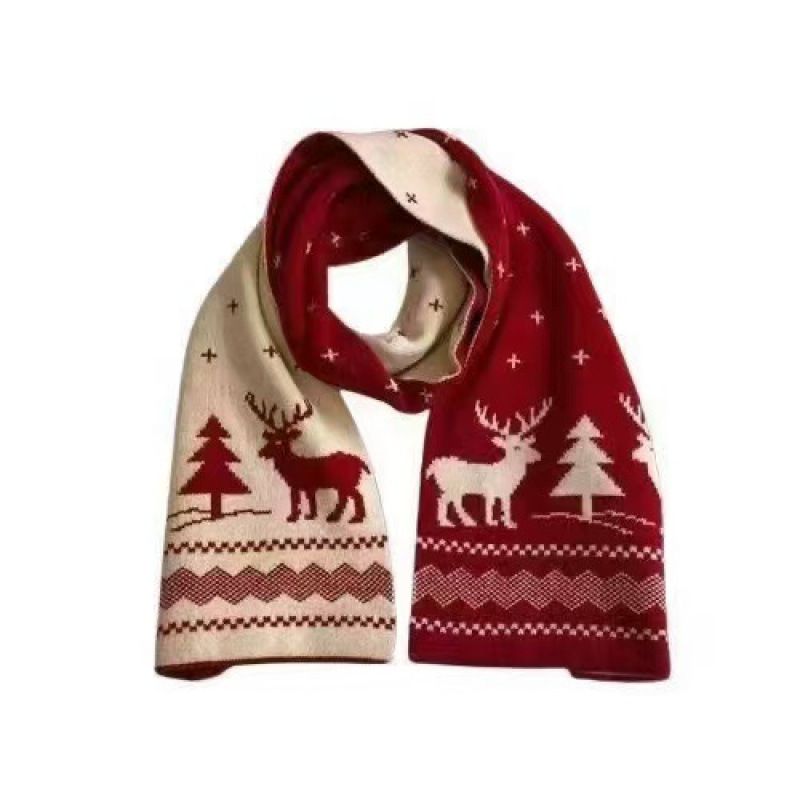 Regalo di Natale Cervo Unisex Inverno Coppia Stile Versatile Sciarpa Tricolore Studente Caldo All'ingrosso Spedizione Gratuita_voghion.com