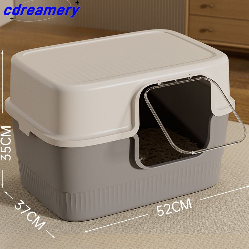 Super Large, Fully Enclosed, Deodorizing And Anti-spatter Litter Box For Cats And Dogs, A Giant Toilet, A Pet Product_voghion.com
