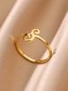 26 Anelli iniziali con lettere inglesi per donne Anello in acciaio inossidabile regolabile color oro Gioielli di moda per matrimonio Migliore amico_voghion.com