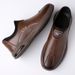Men's Slip-On Leather Loafers - Soft Sole Comfortable Driving Shoes For Business Casual_voghion.com