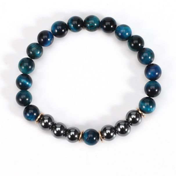 Braccialetto elastico con perline naturali per calcoli biliari neri da 8 cm, regolabile_voghion.com