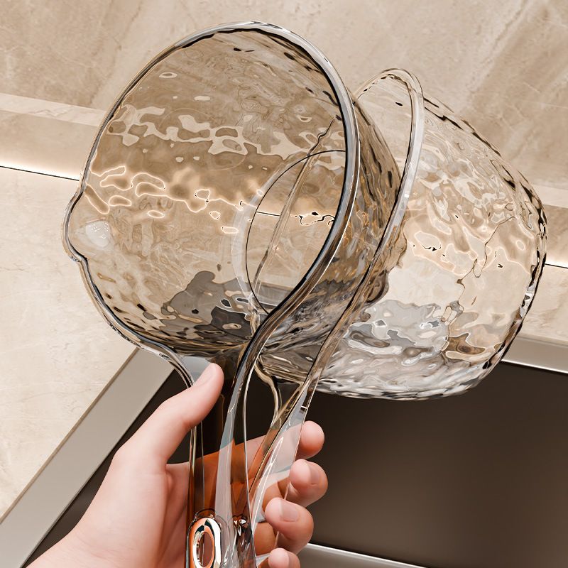 Cucharón transparente ondulado para cocina doméstica, grueso, montado en la pared, para baño, para lavar el cabello de los niños, agua de baño_voghion.com