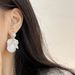 Silver Needle Pearl Flower Petal Tassel Earrings Super Fairy Gentle Lady Ins Style Accessories Ear Clips_voghion.com