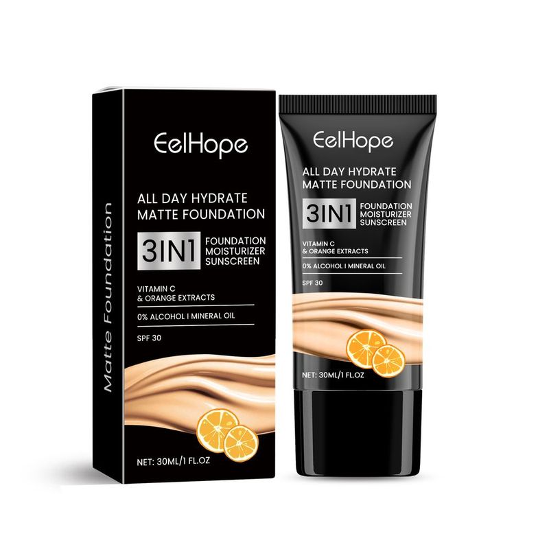 Eelhope Moisturizing Matte Foundation Natural Lightweight Brightening Facial Skin Care Moisturizing Foundation Without Removing Makeup_voghion.com