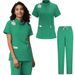 Damenbekleidung OP-Anzug Uniform Damen Jogginghose Krankenhaus Apotheke Arbeitskleidung Weiche Mikroelastische Handwaschkleidung SPA Kurzarm_voghion.com