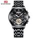 stainless steel flywheel non-automatic multi-function mechanical watch fashion luminous waterproof watch male_voghion.com