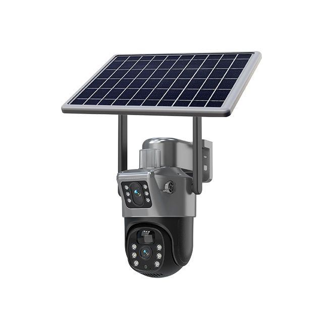 ​Solar-Powered Security Camera With Dual Lens, Wireless Remote Viewing & Low Power Consumption​_voghion.com