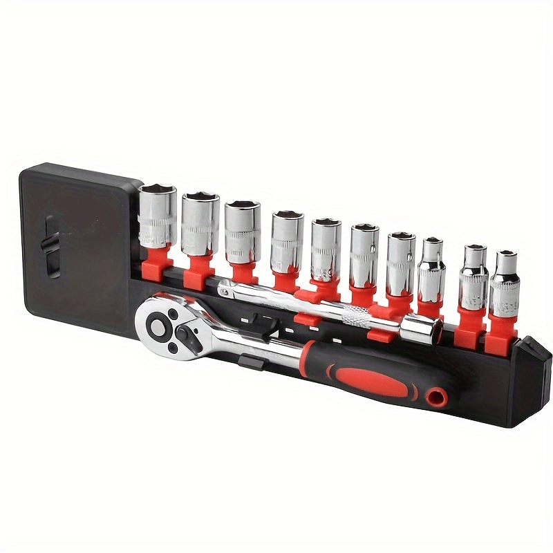 12-Piece Ratchet Wrench Set With 1/4 & 6.3mm Sockets & Extension Rod - Get Your DIY Jobs Done Quickly!_voghion.com