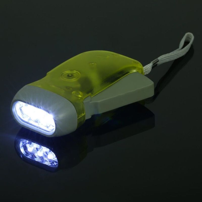 Manual Crank Electric Flashlight Outdoor Household Camping Torch; Powerful Emergency Light Safety Tool_voghion.com