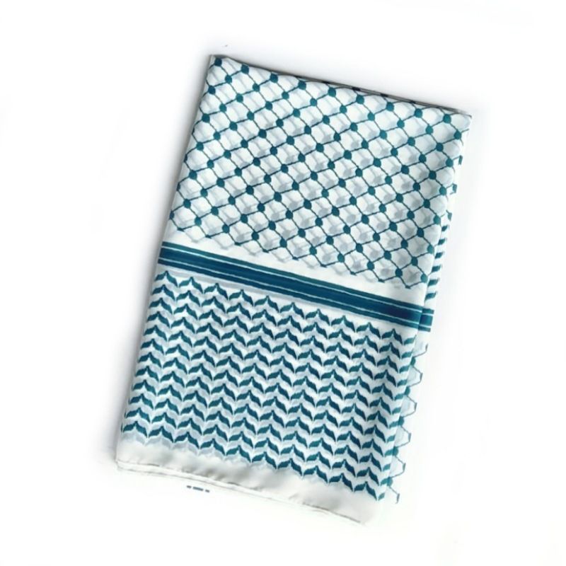 Unisex skjerf med chiffontrykk og rutete skjerf, muslimsk hodeskjerf_voghion.com