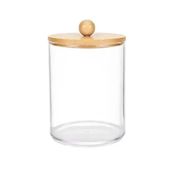 Storage Organizer Holder Canister Apothecary Jars With Lid For Cotton Rounds Acrylic Cosmetic Candy Snacks Desktop Storage Box_voghion.com