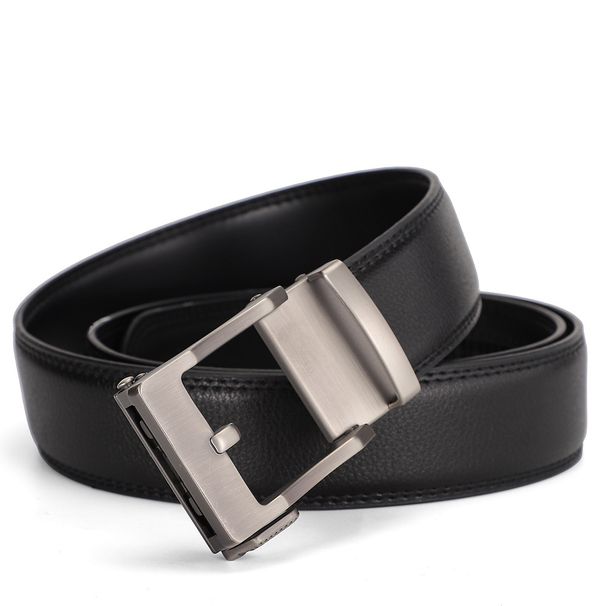 Men's Second Layer Leather Belt With Alloy Automatic Buckle - High Quality Casual Dress Belt_voghion.com