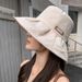 Fisherman's women in spring summer with a stylish versatile large brim, covering the face and protection basin for_voghion.com
