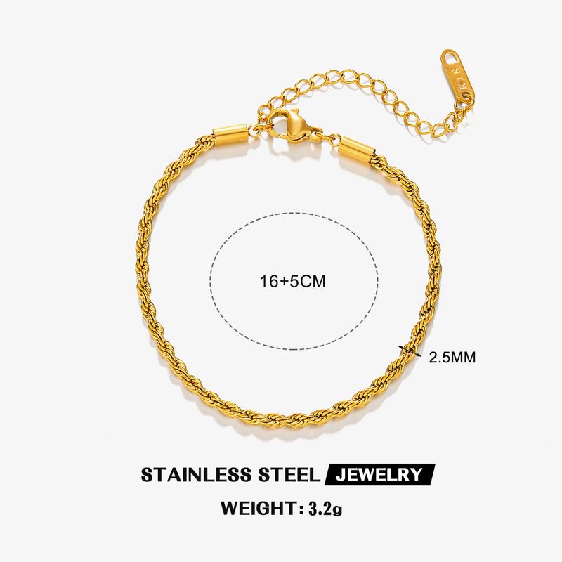 Fashion Trend Stainless Steel Simple Twist Personality Hip-Hop Niche Design Versatile Women's Bracelet_voghion.com