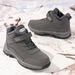 Women's Winter Fleece Lined Thickened Anti-Slip Snow Wide Last Large Size Walking Boots Velcro Cotton Shoes_voghion.com