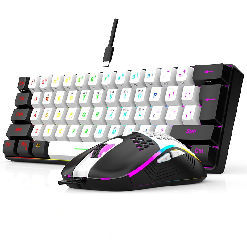 61-Tasten Mechanisches Gefühl Wired Gaming Tastatur Maus Set USB Für Desktop Laptop Büro_voghion.com